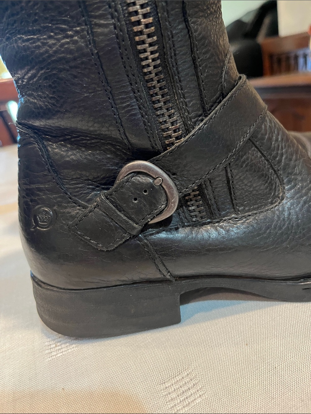 Born Kendall Black Leather Biker Boot size 8 women’s - Picture 4 of 11